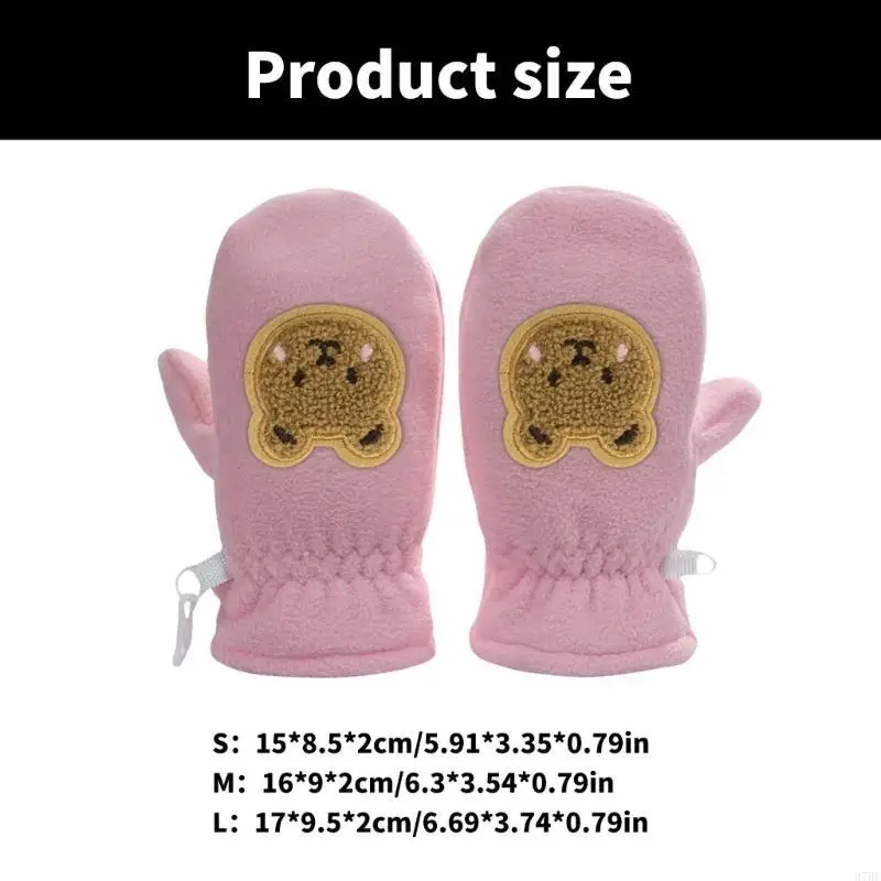97BE, перчатки с мультяшным медведем, рукавицы с длинными пальцами, утолщенные термоперчатки, теплые снежные перчатки