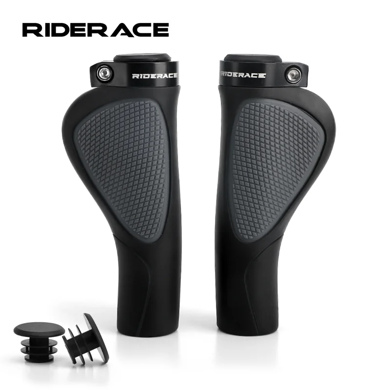 Mountain Bike Handlebar Cover Grips Comfortable Ergonomic Soft Rubber Anti-slip Lock on Handle Cycling Bicycle MTB Grip Bar End