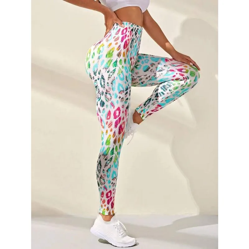 Leggings sportivi senza cuciture donna vita alta stampa Yogo Stretch Fitness Legging Fashions Push Up Butt Trainning pantaloni da Jogging