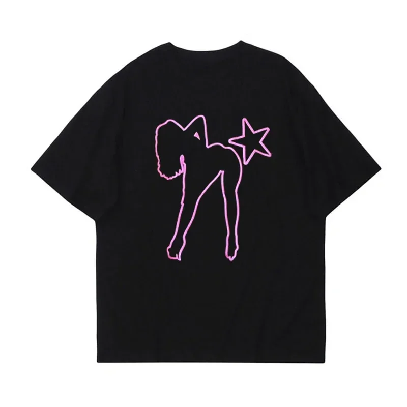 Camiseta estampada Unisex Y2k, camiseta de manga corta, Tops gráficos para mujer, ropa de calle que combina con todo, camisetas gráficas de verano Vintage Y2K