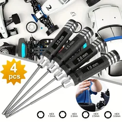 4pcs/Set RC Hex Screwdriver Set 1.5mm/2.0mm/2.5mm/3.0mm Tips Precision Hex Driver Repair Hand Tools For RC Car Airplane Boat