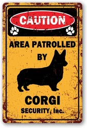 Corgi Sign Corgi Gifts For Corgi Lovers Caution Tin Sign Dog Metal Tin Sign For Wall Art Corgi Stuff Corgi Poster Corgi