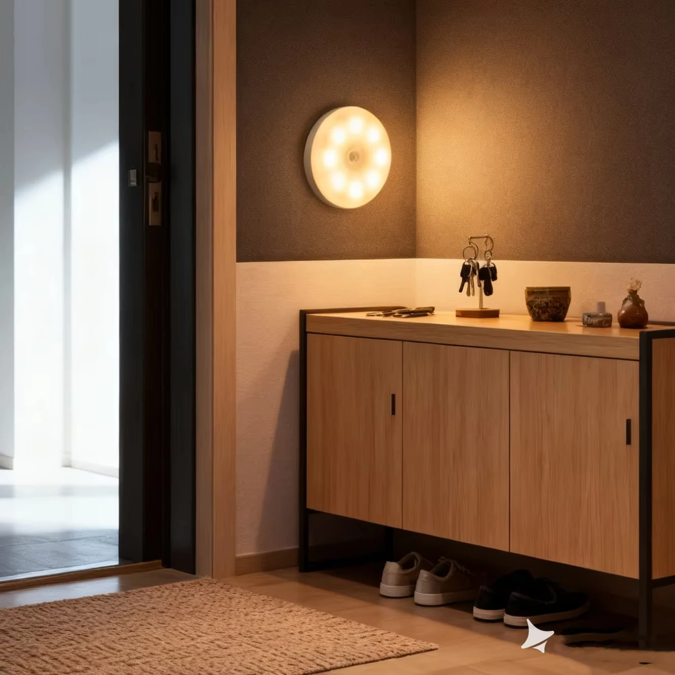 GGbingo HPH ضوء ليلي LED لاسلكي مع مستشعر حركة USB قابل لإعادة الشحن لإضاءة خزانة المطبخ وخزانة الدرج