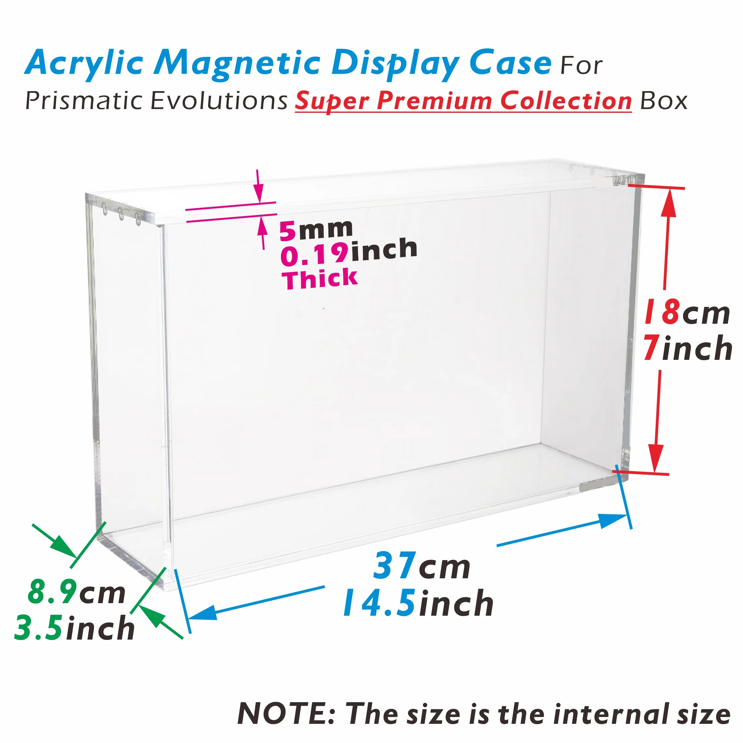 حافظة عرض مغناطيسية من الأكريليك للتطور المنشورية SPC صندوق سميك 5 مم متوافق مع تطورات المنشورية Super Premium