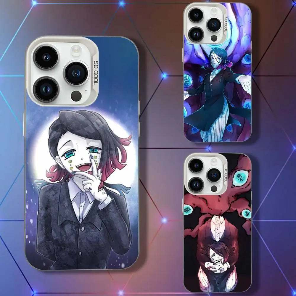 

D-Demon Enmus Slayer Phone Case For iPhone 16,15,14,13,12,11,Pro,XS,Max,Plus,Mini,SE White Candy Matte Shockproof Cover