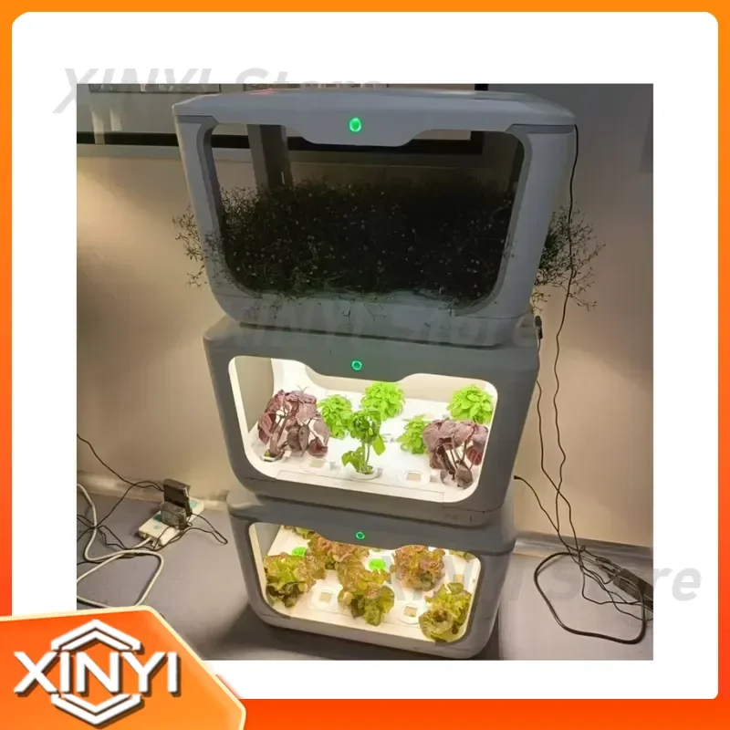 Smart Home Plant Machine for Vegetables Onions Herbs Indoor Growing Box with LED Grow Lights Plastic Hydroponic Garden System