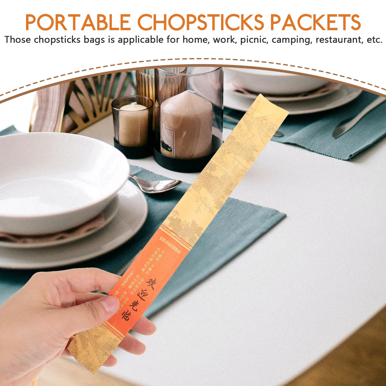 

500 Pcs Chopsticks Wrapping Paper Set Cases Sleeve Storage Holder Hot Pot Sleeves