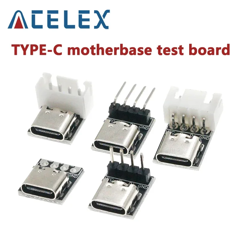 USB3.1 16P to 2.54 high current power conversion board is inserted on both sides of the TYPE-C motherbase test board