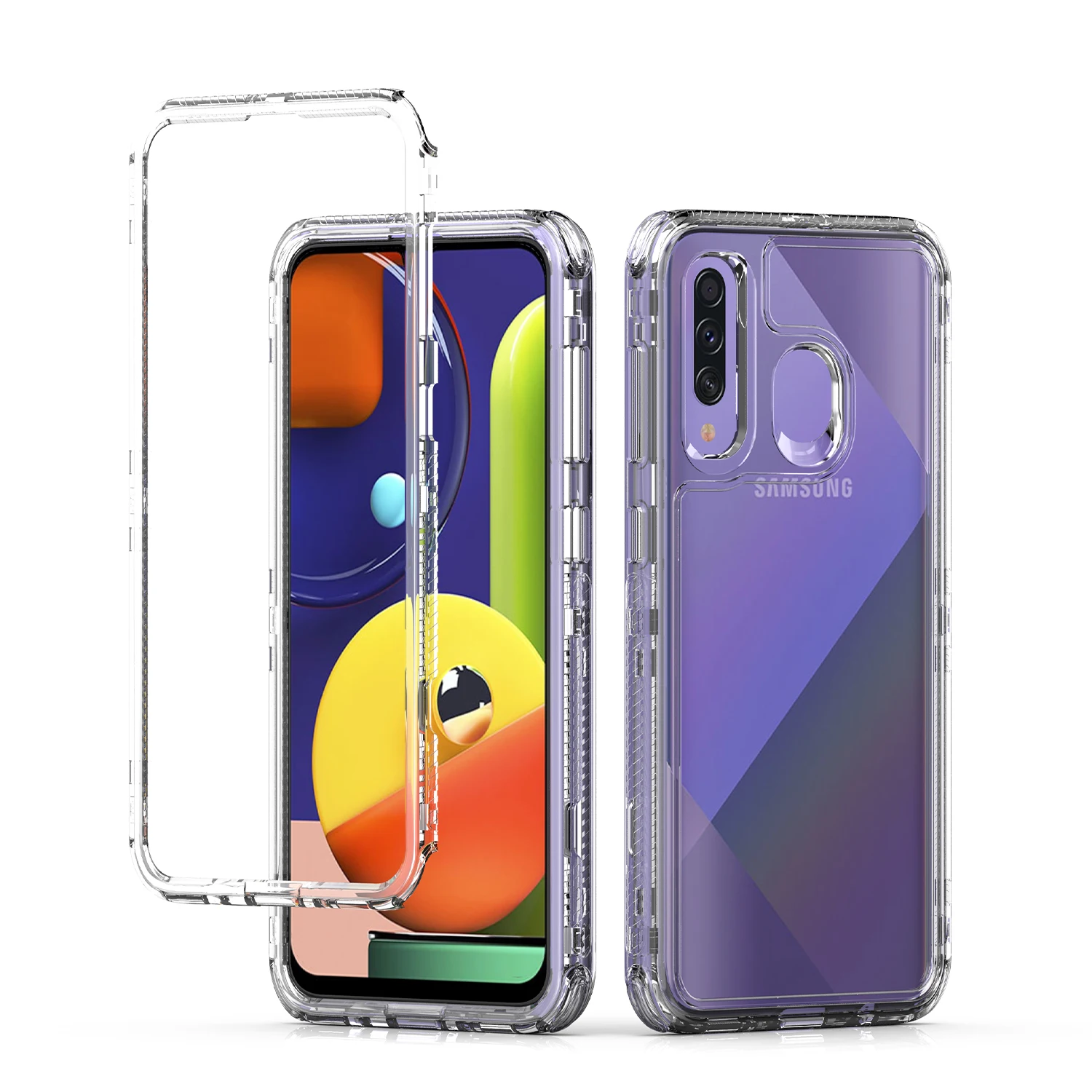 

Case for Samsung Galaxy A50 A50s A30 A30s A20 Clear Bumper Front Frame Acrylic Silicone Protection Hard Shockproof Phone Cover