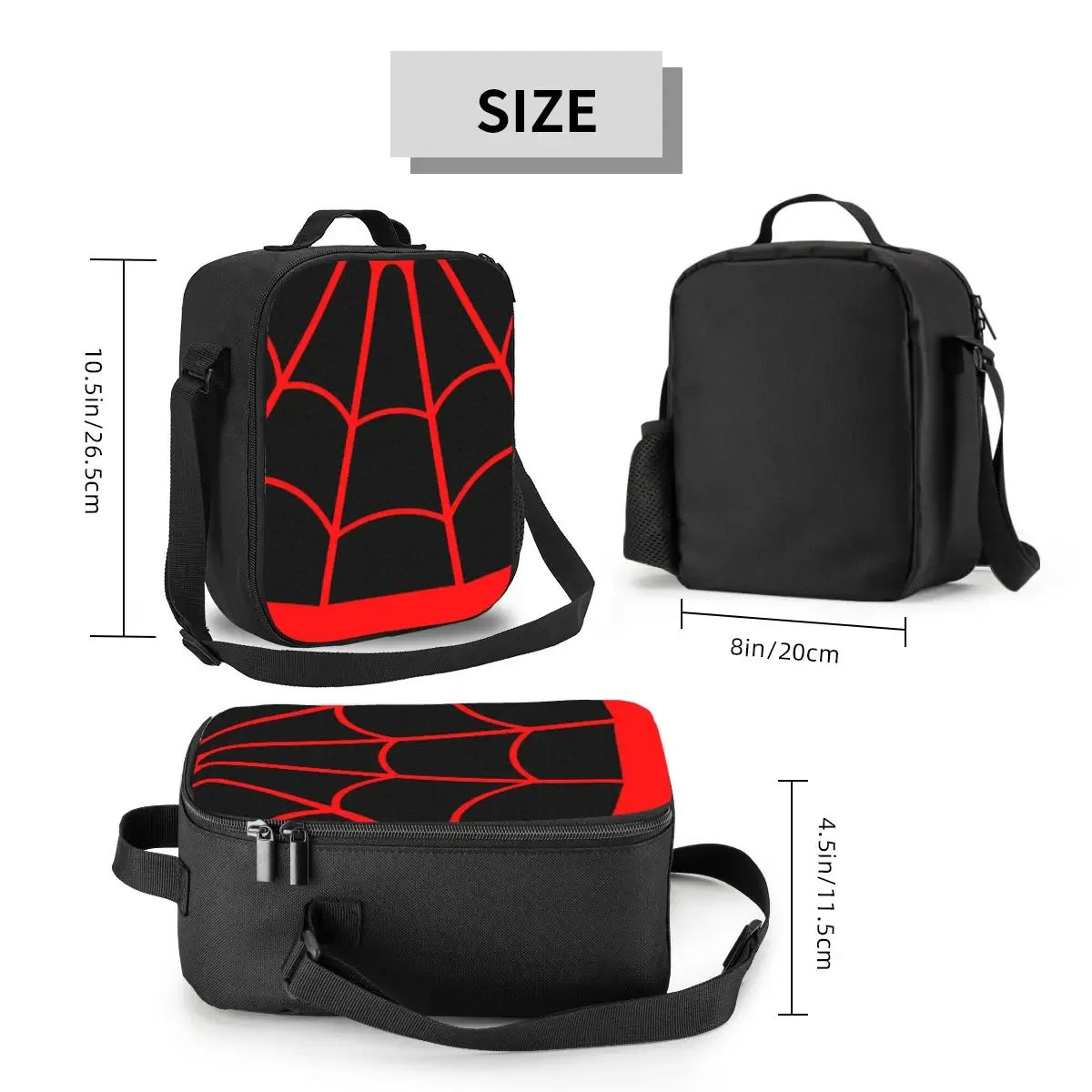 Fashion Spider Web Pattern Insulated Lunch Bag for Camping Travel Portable Cooler Thermal Bento Box Women Children