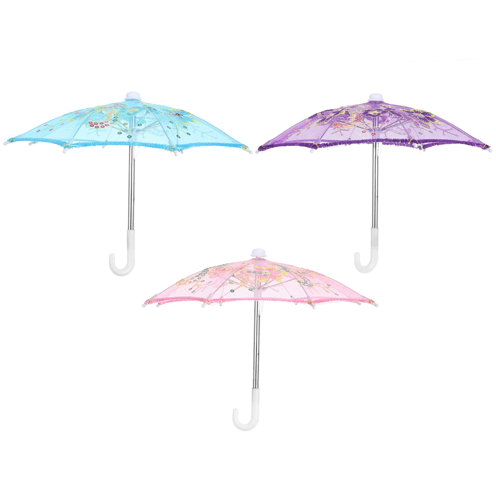 

3 Pcs Kids Toys Dome Umbrella Embroidery Props Cute Small Decorative Umbrellas for Childrens