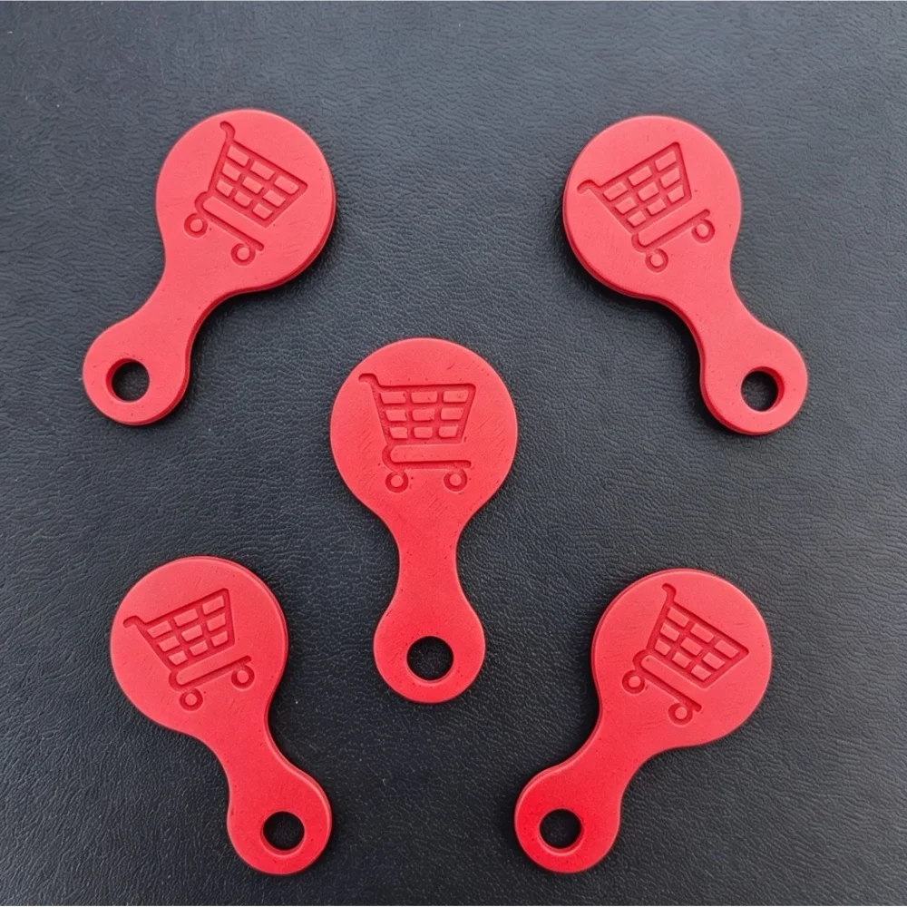 5PCS 3D Printed Shopping Cart Unlock Tool, Creative Trolley Release Token, Portable Practical Key, Portable Key for Shopping