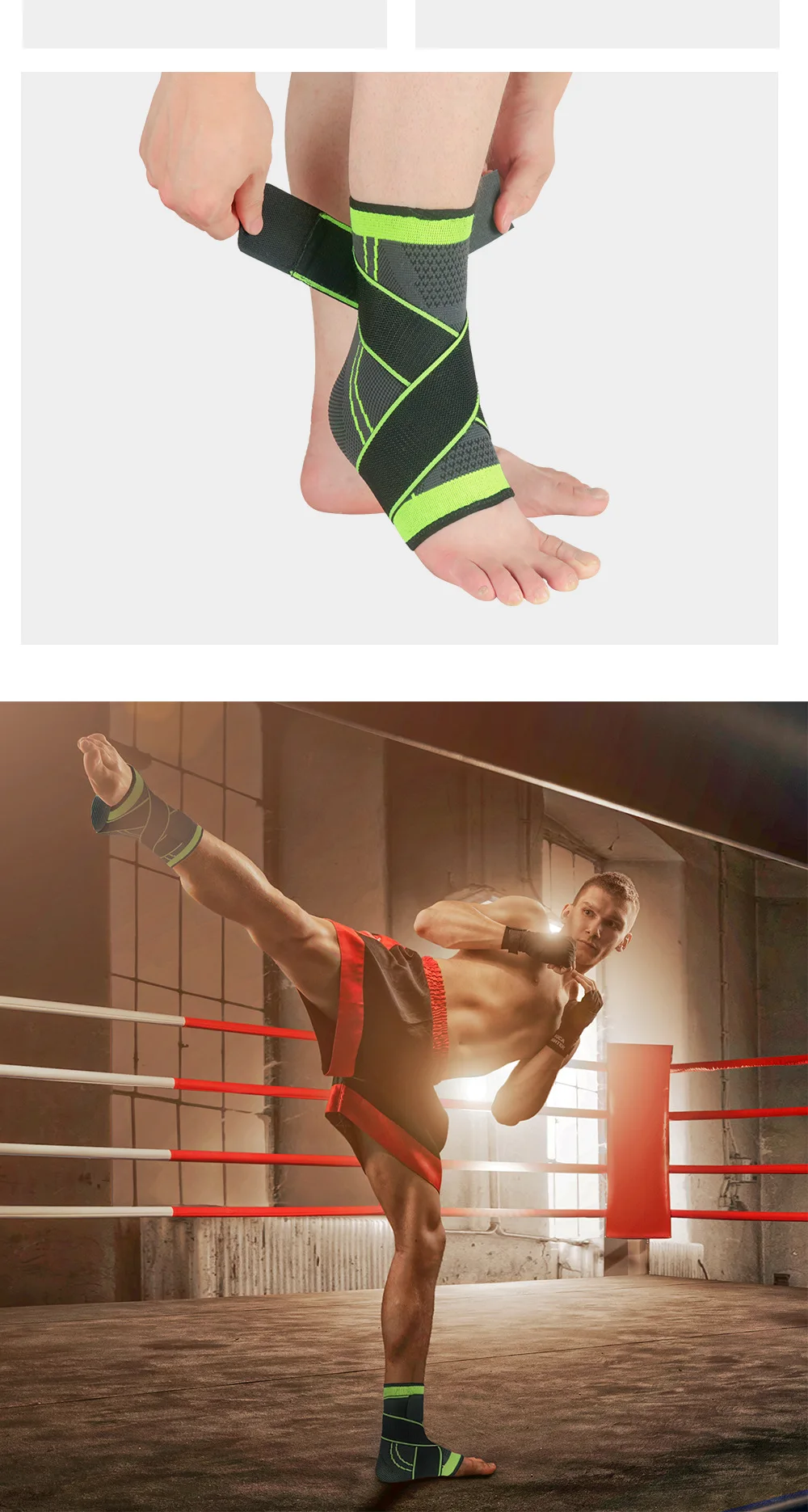 1-teilige Knöchelbandage für Männer und Frauen, gestrickt, Anti-Verstauchung, Knöchelschutz, Verstauchungen, Basketball, Fußball, Kompression, Klettern, Sportausrüstung – Detail 7