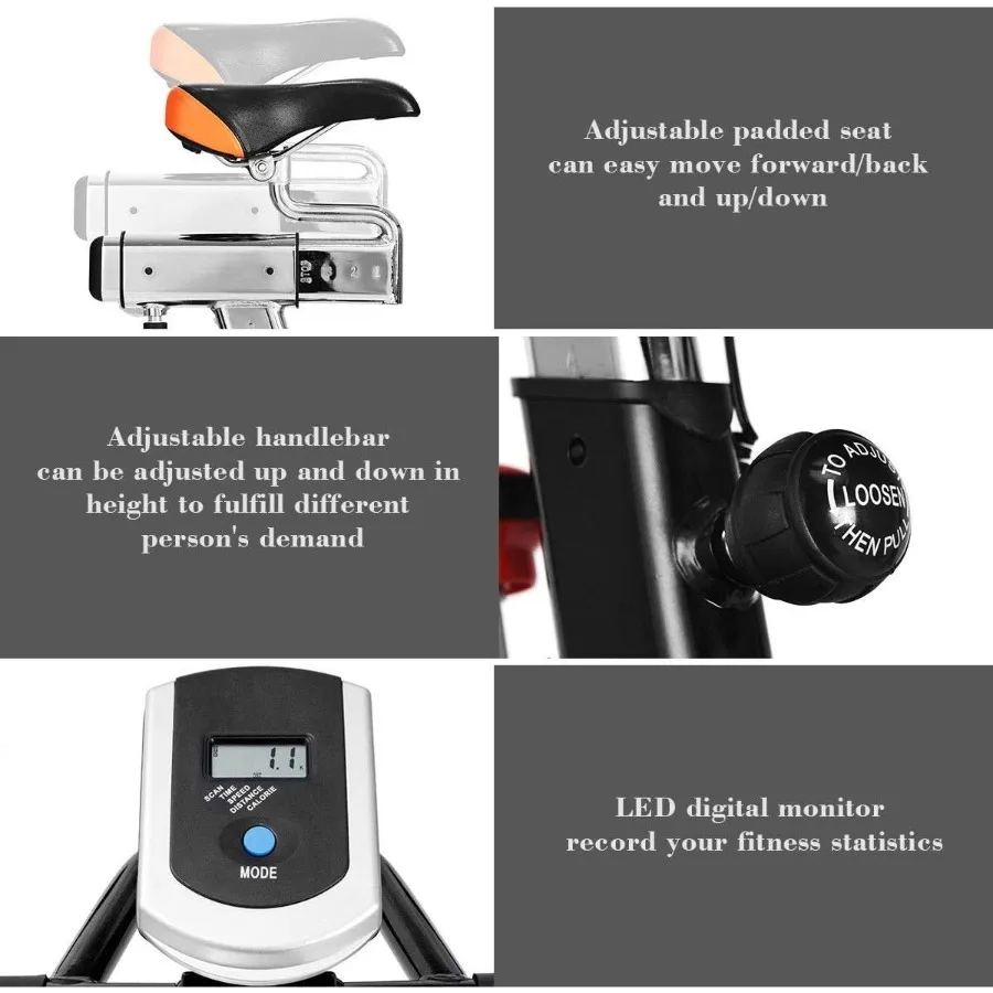 دراجة ثابتة لركوب الدراجات في الأماكن المغلقة مع دولاب الموازنة وشاشة LCD ومدرب دورة اللياقة البدنية على شكل قلب ودراجة تمرين احترافية