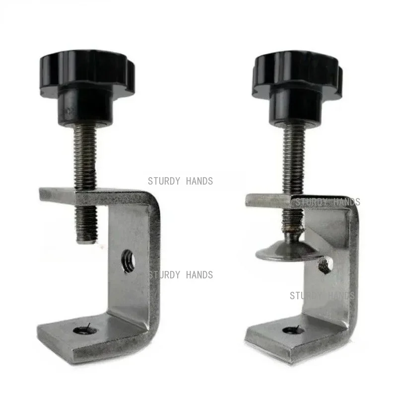 1pc Stainless Steel C-type Clamp Hand Twisted Lifting Ring Fixing Clip 20-40mm Opening Fixture Household Hardware Accessories