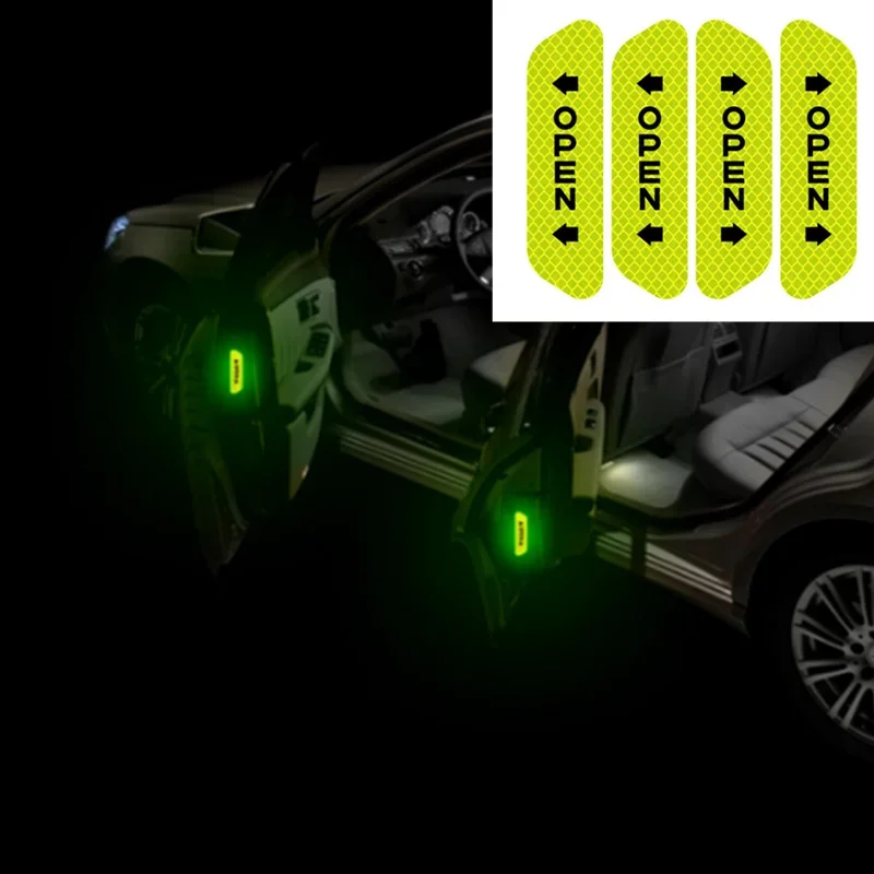 4Pcs Car Door Safety Warning Mark OPEN Reflective Stickers for Citroen Picasso C1 C2 C3 C4 C4L C5 DS3 DS4 DS5 DS6 Elysee C-Quatr