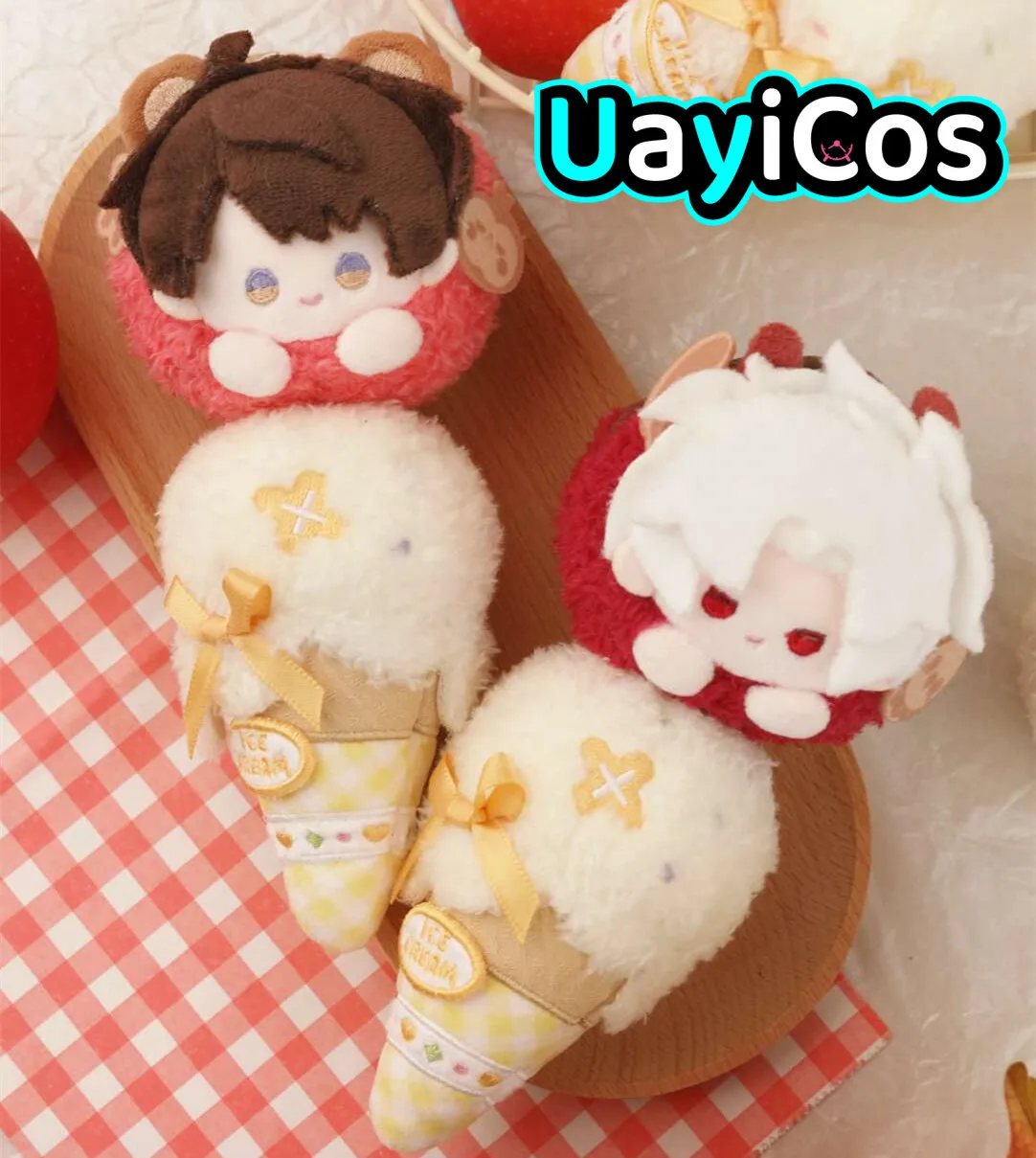 

Love and Deepspace Caleb Sylus Xavier Rafayel Zayne Stuffed Plushie Doll Clothes Keychain Ice Cream Cone Series Anime Game Toy