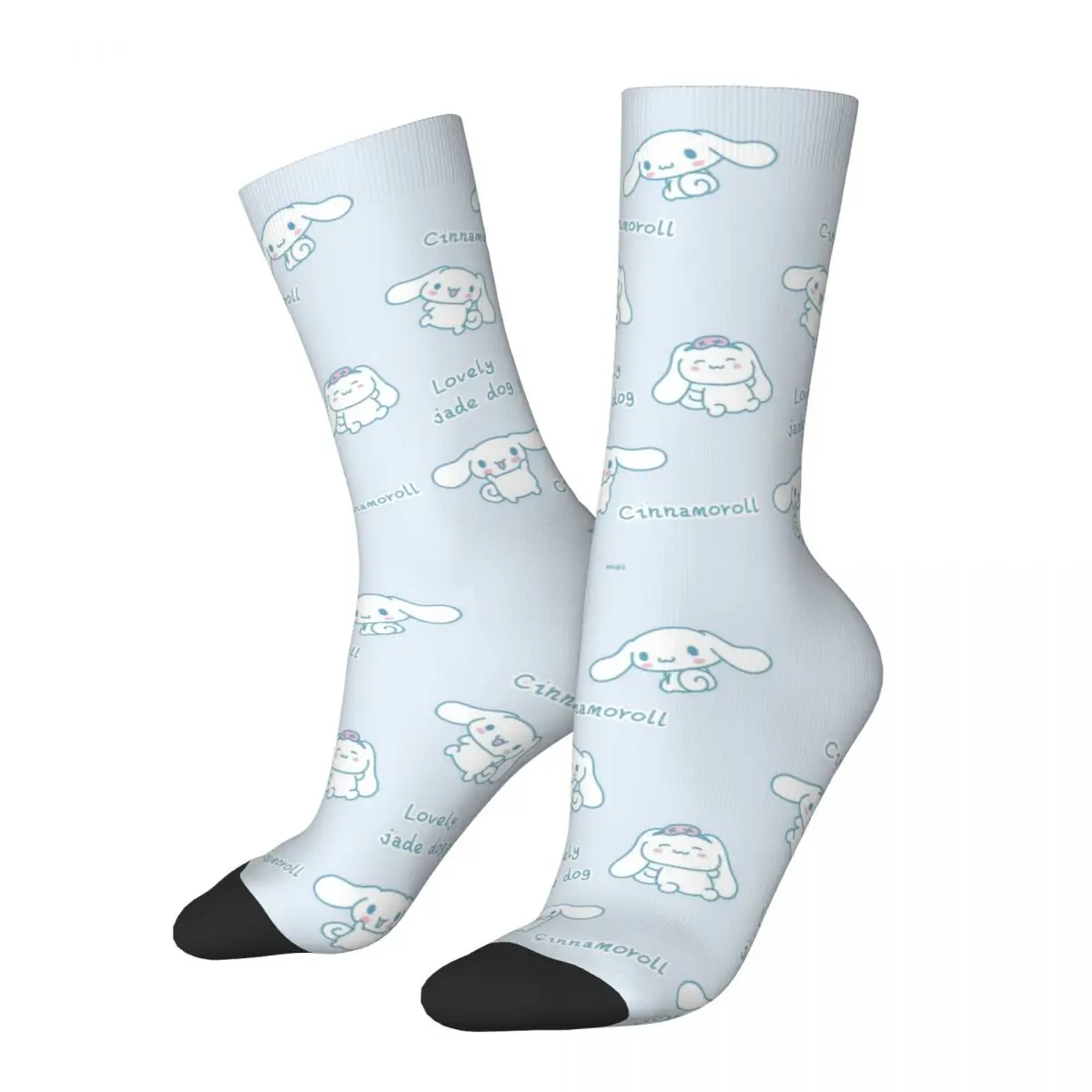 Retro Cute Cinnamoroll Men's compression Socks Unisex Sanrio Cinnamoroll Street Style Pattern Printed Novelty Crew Sock