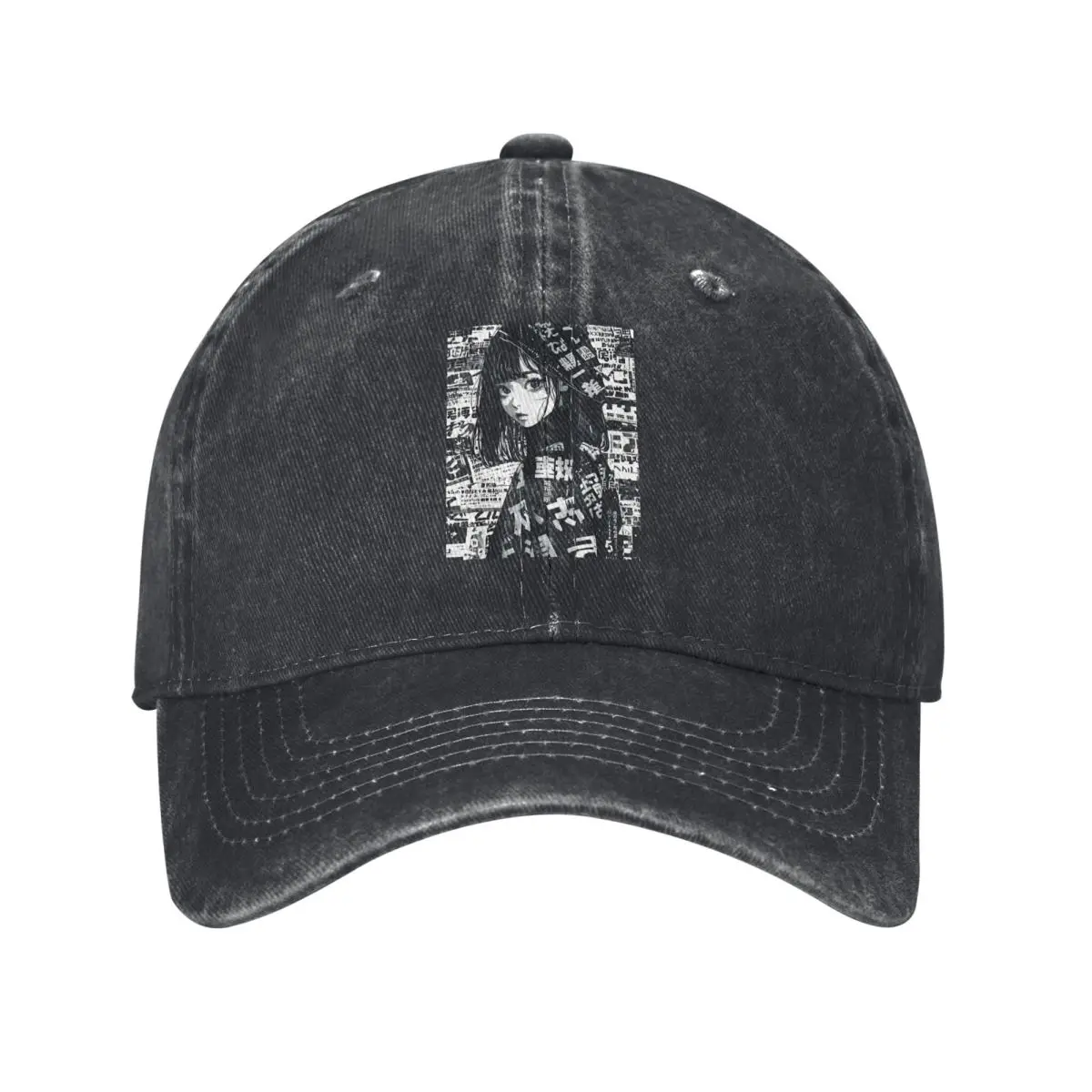 

Grunge Anime Manga Girl denim Hat Outdoor Adventures Caps Women Men's Baseball Cap