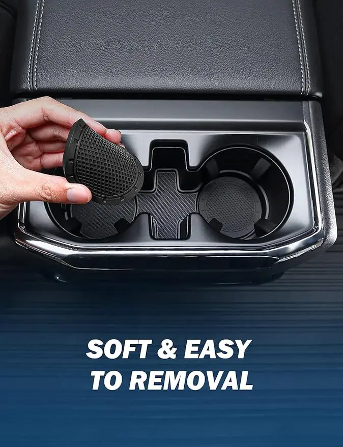 Conjunto de 2 Porta-Copos para Carro, Suporte Universal Antiderrapante Embutido em Silicone, Acessórios para Interior de Carro, Preto
