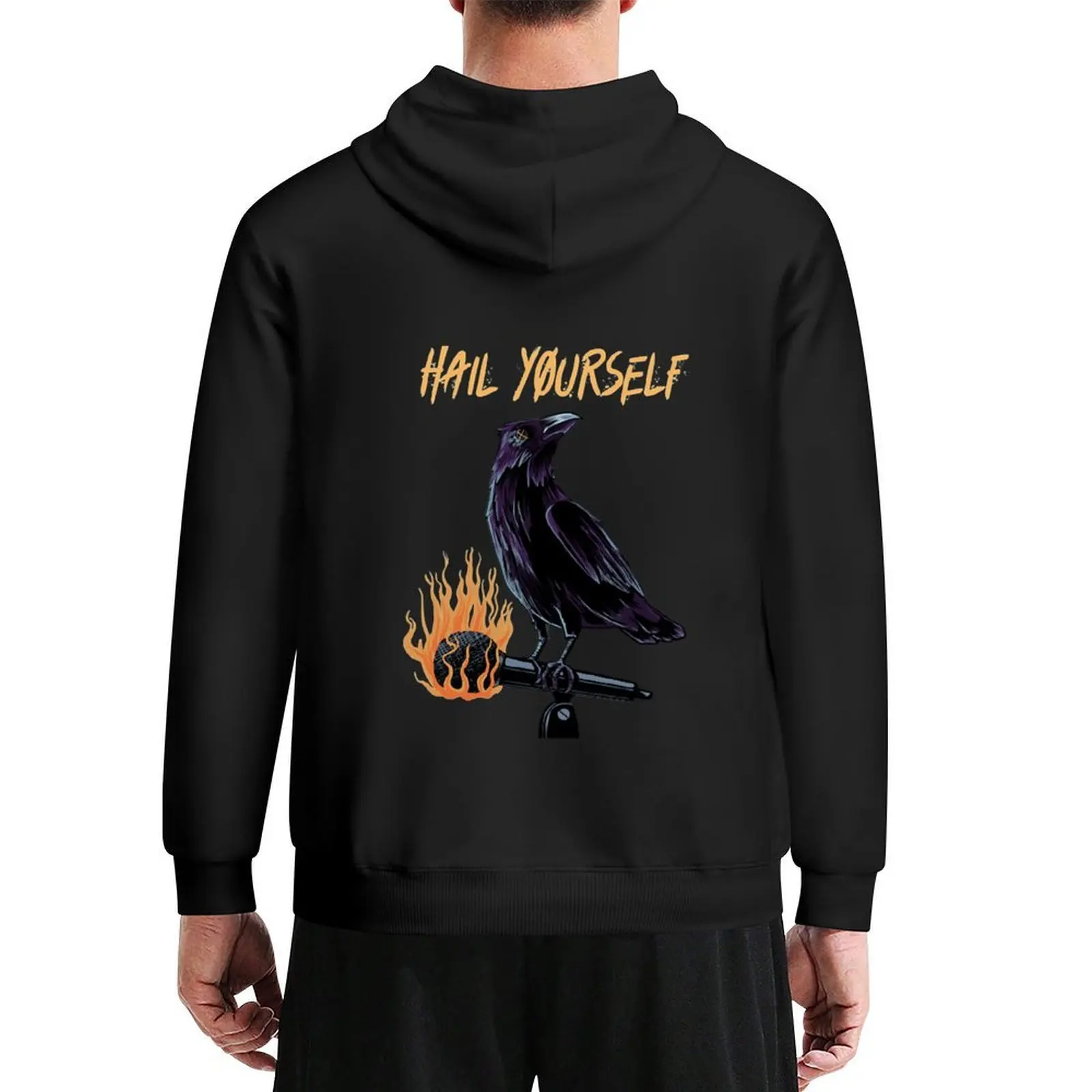 

Hail Yourself Last Podcast on the Left Microphone Crow Hoodie men's coat japanese style autumn fashion men men's oversize hoodie