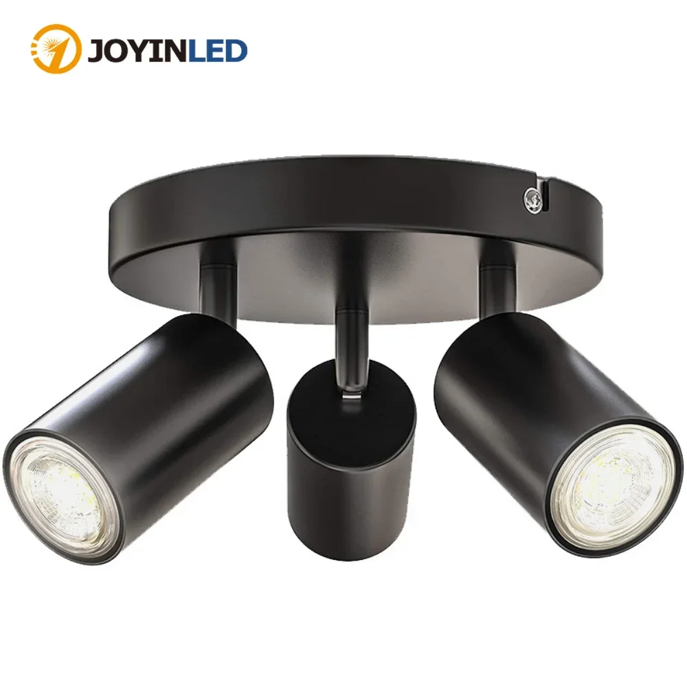 

Bright Installation Ceiling Anti-glare Triple Heads Round Stripe Spotlights Bedroom Restaurant Lamps Ambient Lighting Downlights