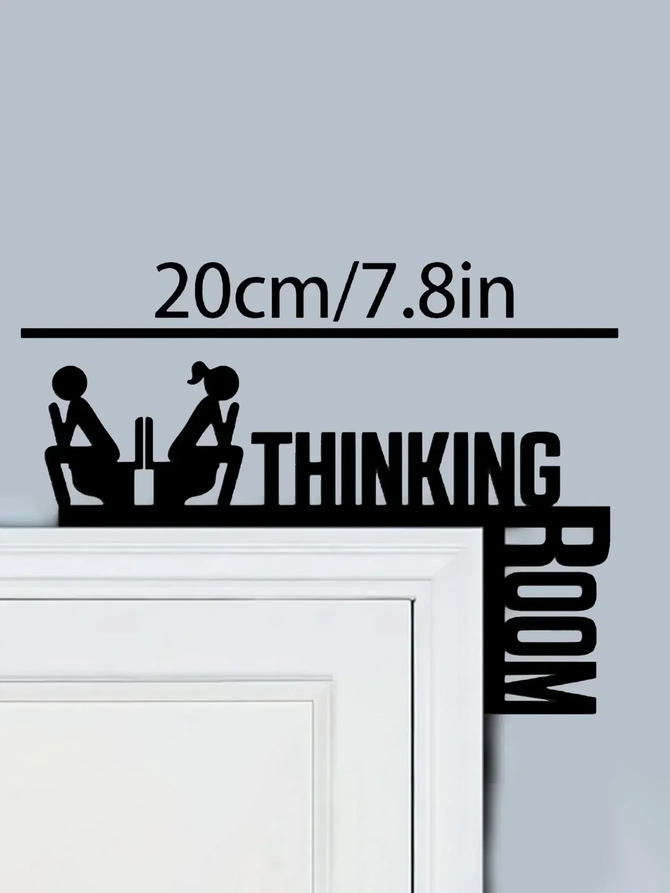1pc Funny Metal Toilet Door Topper Sign - Wall Mount Bathroom Decor with 'Thinking Room'