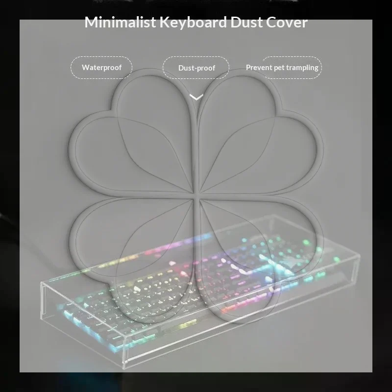 Clear Acrylic Mechanical Keyboard Dust Cover Spill Proof Protector Case Fits 75/87 Key for Home Work Gaming Desk