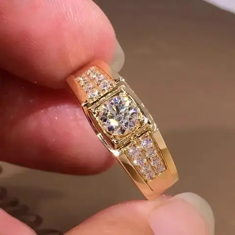 Cross-border Hot Sale Temperament Female Ring European and American Jewelry Full Diamond Fashion Advanced Sense Classic Versatil