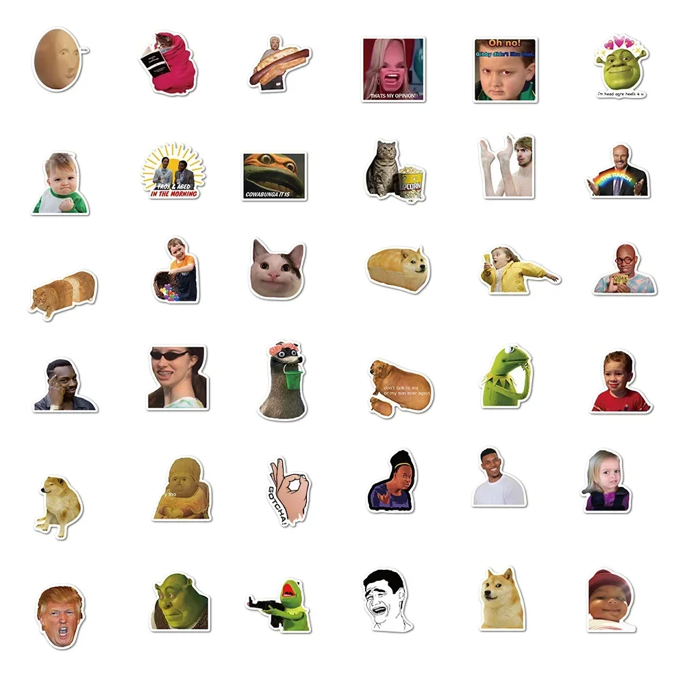 50pcs/Bag,Funny memes Pack Stickers,Waterproof,Be Suitable for Skateboard DlY Luggage LaptopPhone Creative Stationery Toys image 6
