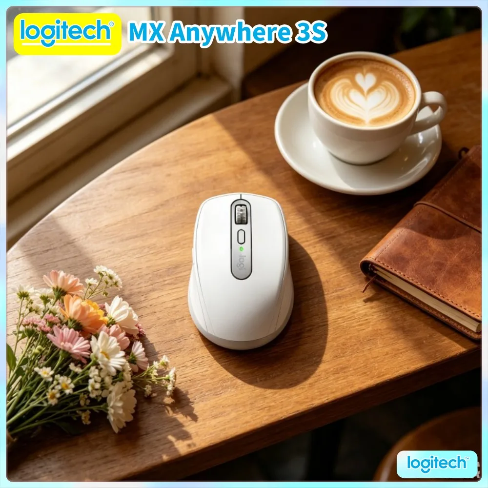 Logitech MX Anywhere 3S Portable Mouse - 8K DPI Glass Tracking, Magspeed Scroll, Silent Click, USB-C Quick Charge For Office