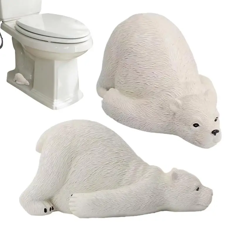 Cute Polar Bear S Covers 2 Pcs Resin Toilet Lid & Tank Covers Cute Toilet Covers Decorative Toilet Caps