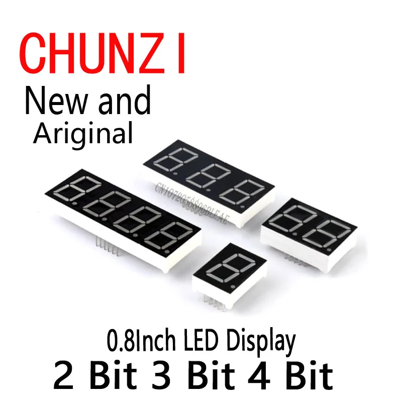 2Pcs 0.8Inch LED Display 7 Segment 2 Bit 3 Bit 4 Bit Digit Tube Red Common Cathode/Anode Digital