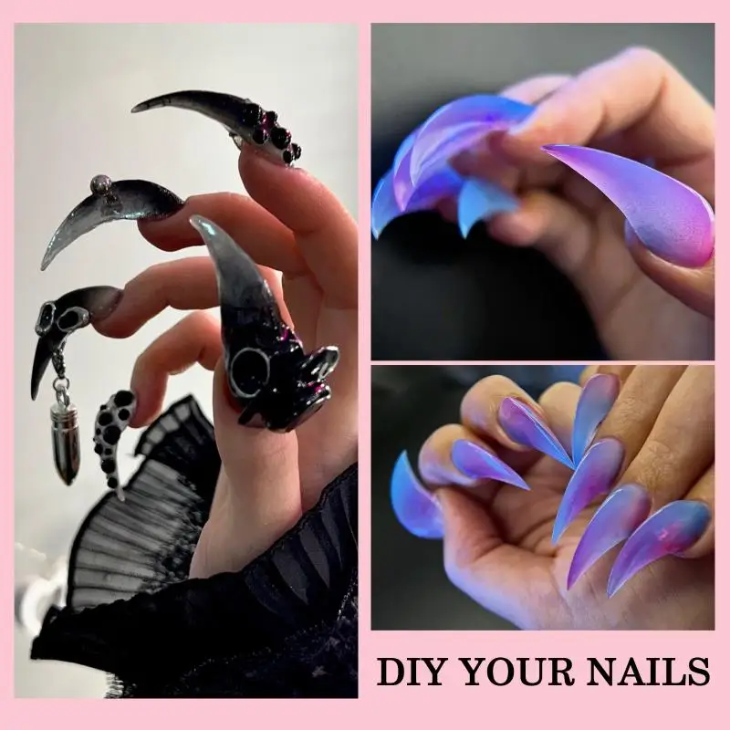 140pcs 3D Eagle Claw Shape Nail Forms For Nail Extension Of Dragon Claw Acrylic Nails Special Full Cover Molds Nail Art Tool