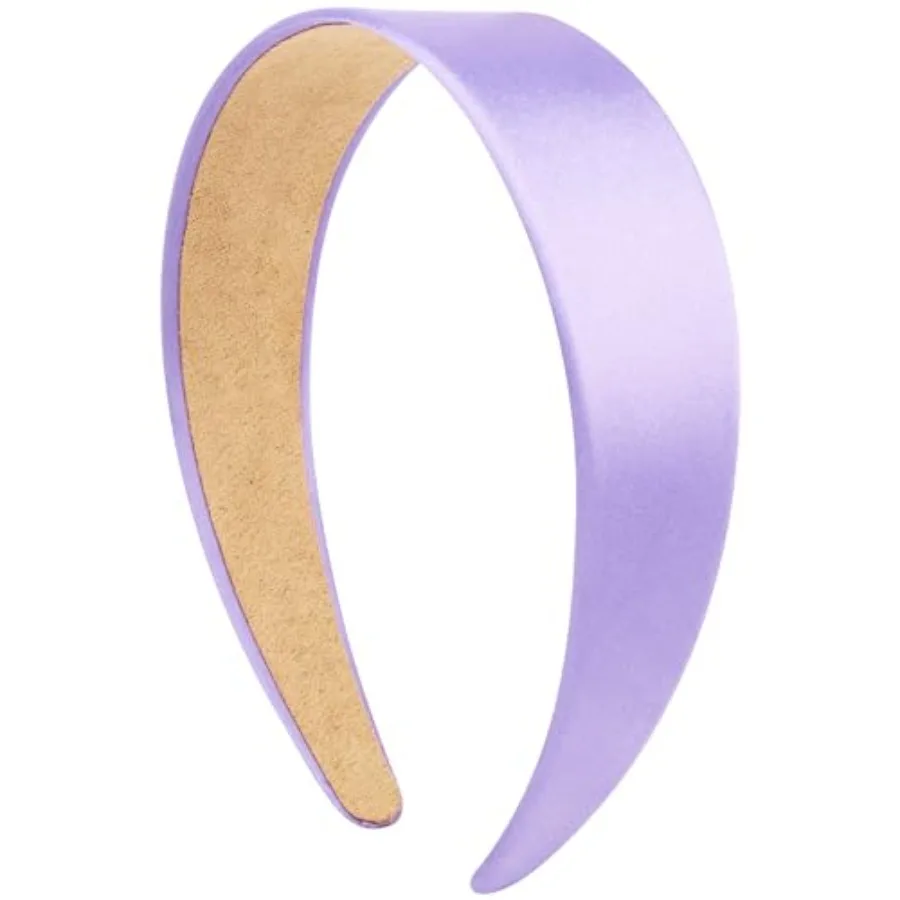 Headbands for Women Girls 1.6 Inch Purple Satin Wide Headband Head Bands for Womens Hair Solid Simple Fashion Hair Bands Cospla