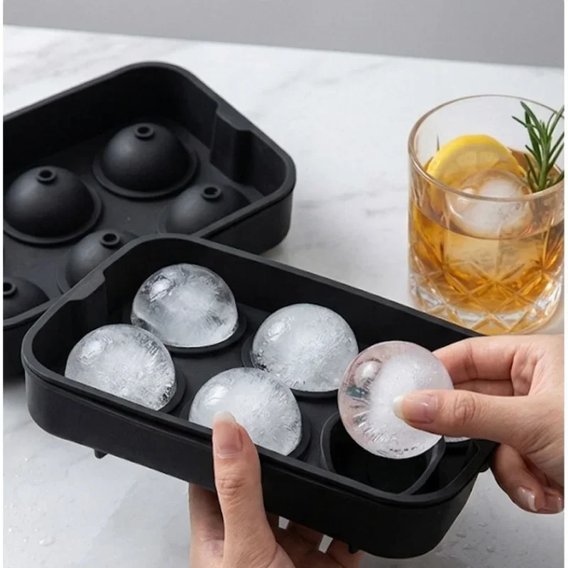 6 Cavity Ice Ball Mold Food Grade Silicone BPA Free Leakproof Easy Release Large Sphere Ice Tray with Lid for Whiskey Cocktails - view 3