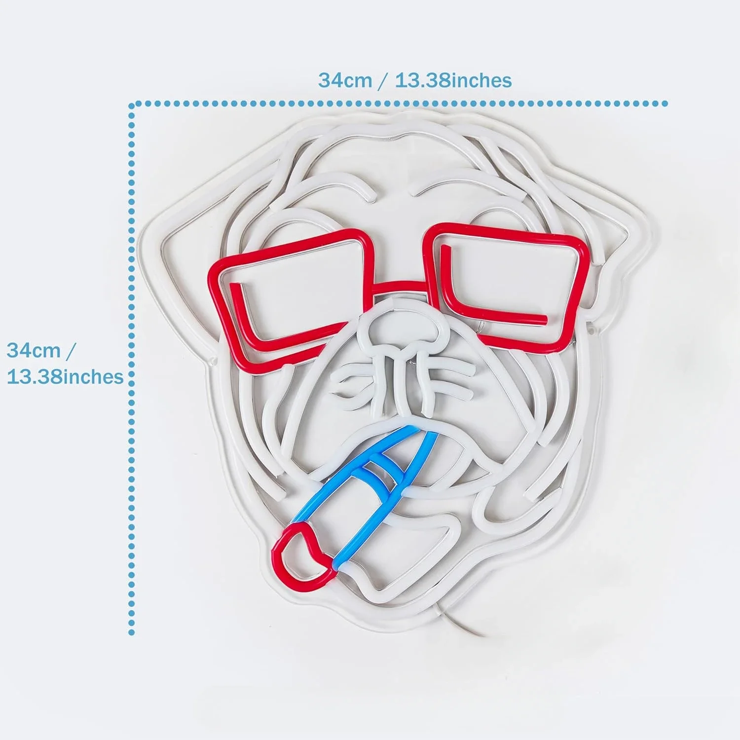 التدخين البلدغ النيون فنش الكلب LED ضوء النيون USB بالطاقة لمتجر الحيوانات الأليفة رجل كهف لعبة غرفة بار حفلة عيد ميلاد غرفة ديكور #2