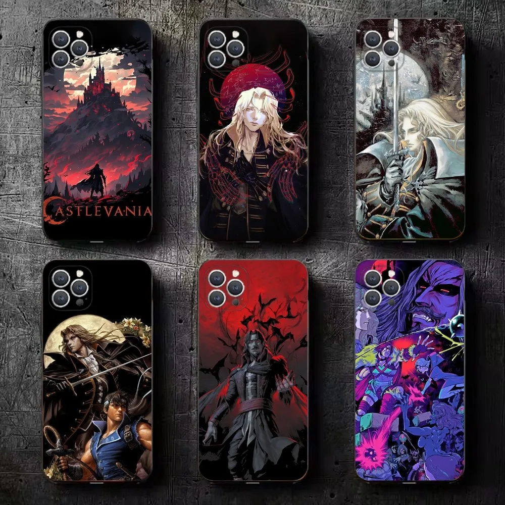 

C-Castlevania Game Phone Case For iPhone 16,15,14,13,12,11,Plus,Pro Max,XS,X,XR,SE,Mini,8,7 Soft Silicone Black Cover