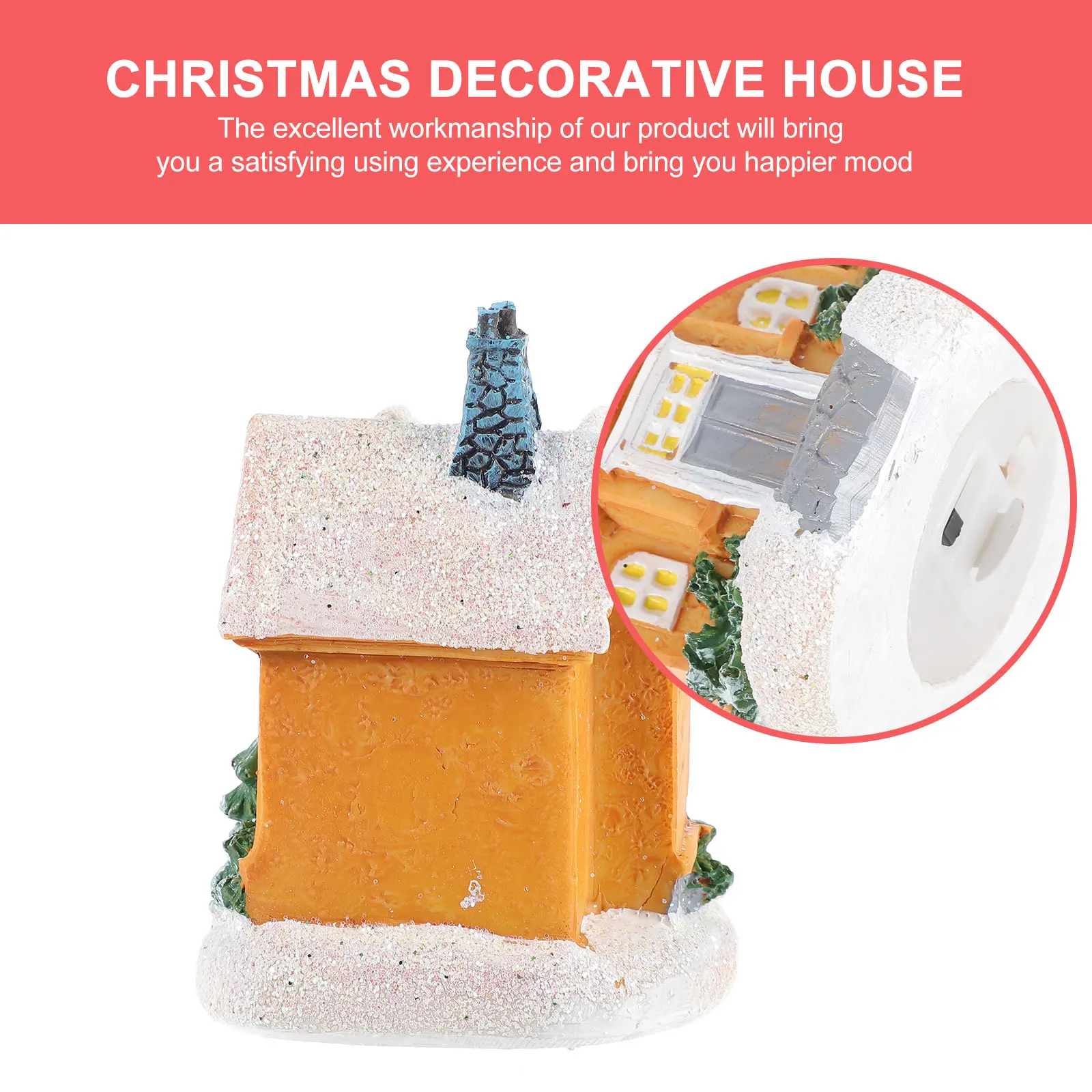 

Home Decor Christmas Miniatures Small Village Houses Ornaments Yellow Resin