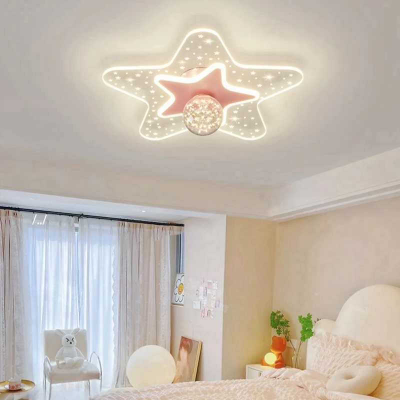 Children Room Modern LED Ceiling Light Kids Room Ceiling Star Room Lamp For Bedroom Cute Girls Boys Baby Home Decortion Lighting