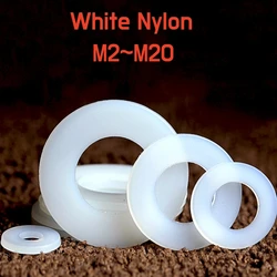 30~500pcs White Plastic Nylon Insulation Flat Washer Plane Spacer O-ring Gasket For Screw M2M2.5M3M4M5M6M8M10M12M14M16M18M20