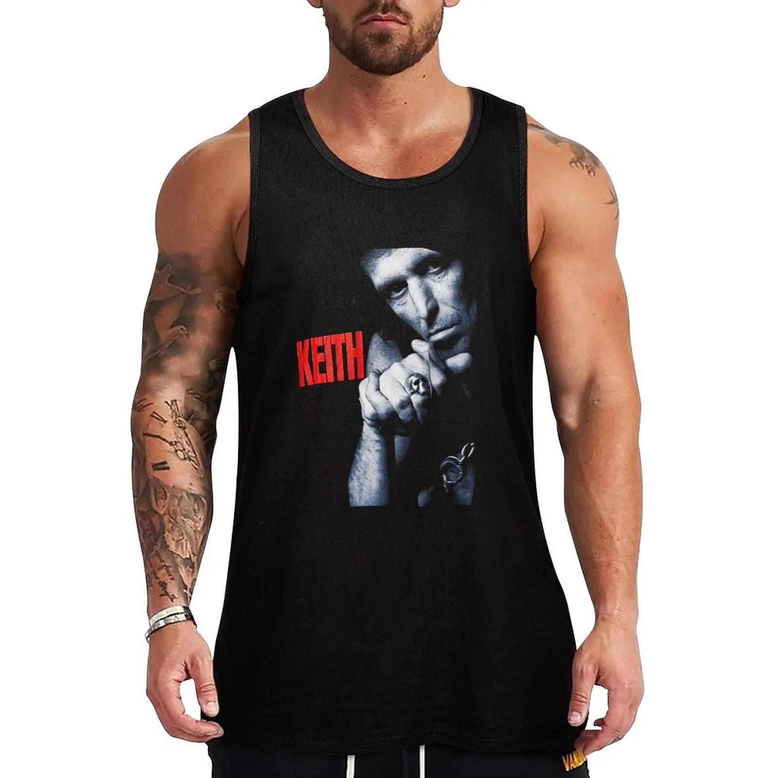 

Keith-Richards-Shirt-Vintage-tshirt-1980s Tank Top Outdoor Casual Tank Top Sleeveless Loose Summer Top