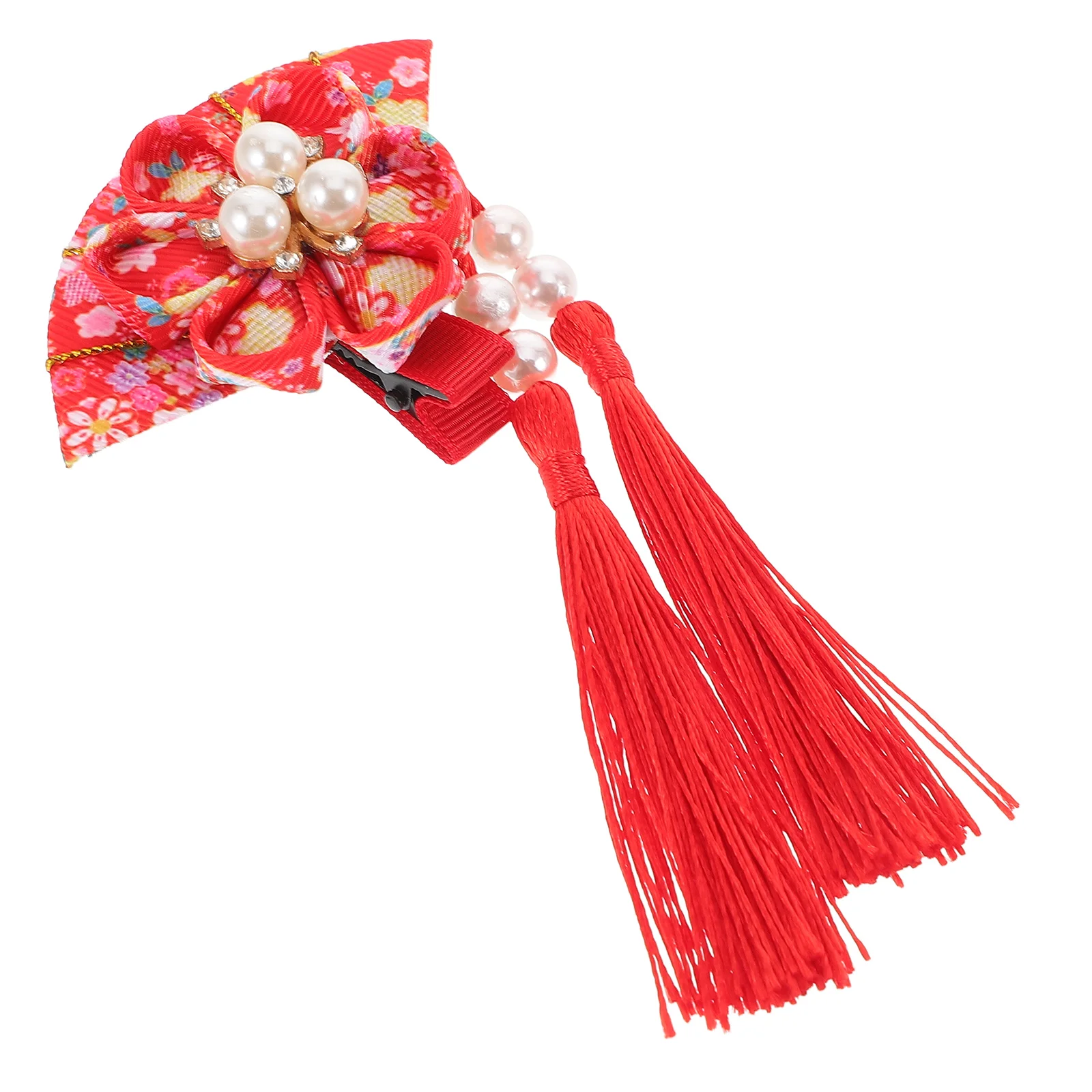 

Japanese Style Clips Fan Tassel Hairpin Kimono Decor Metal Fabric Comfortable Versatile Japanese Hair Accessories Hair