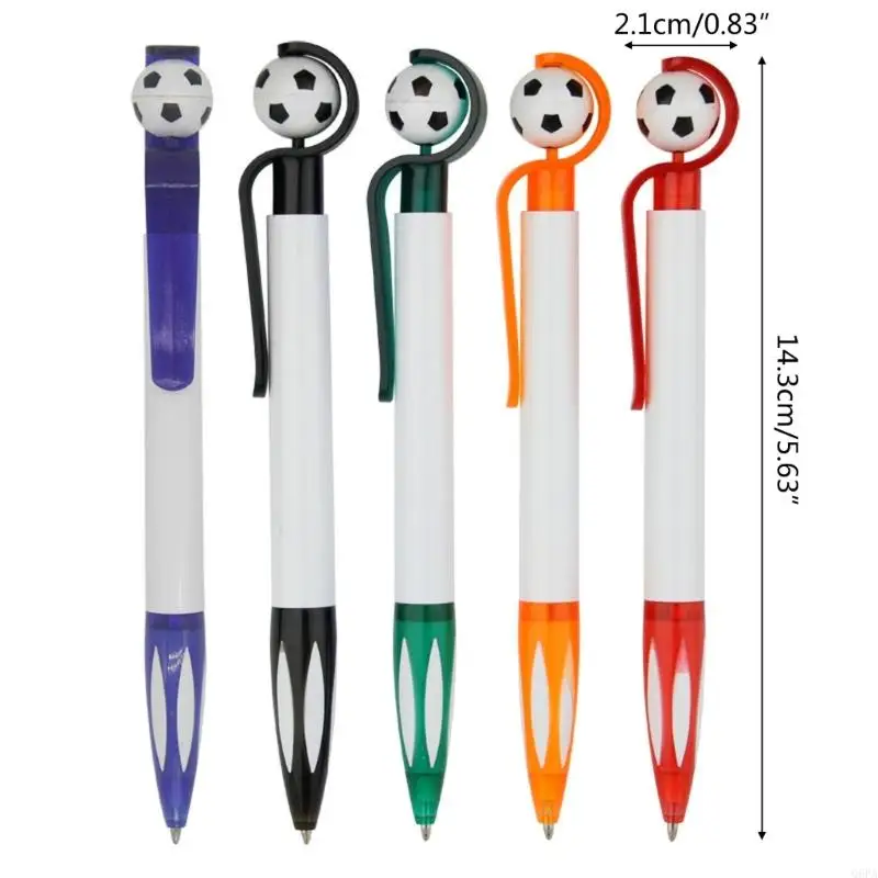 Football Ballpoint Pen with Pocket Clip Detachable Refillable 0.5 Bullet Nib Smooth Writing Football Gift for Kid Adult
