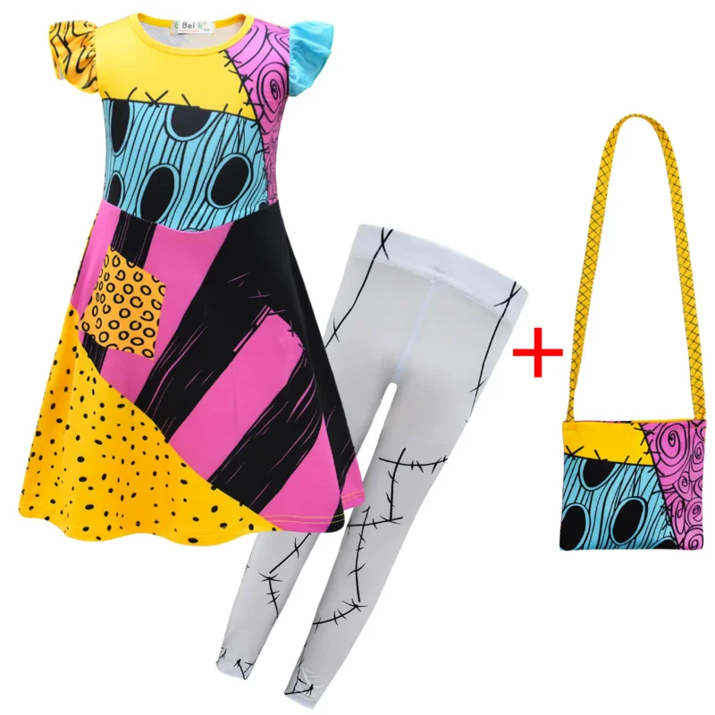 Bambini Incubo Halloween Cosplay Ragazze Vestono Festa Horro Sally Prima di Natale Costume Abiti Abiti Gotici Festa Cosplay