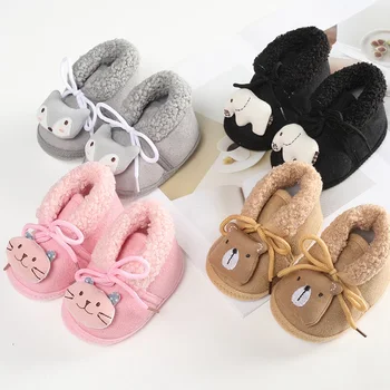 Winter Baby Booties Schuhe Cartoon Tier Warme Baby Junge Mädchen Schuhe Schnee Stiefel Ersten Wanderer Weichen Boden Infant Krippe Schuhe