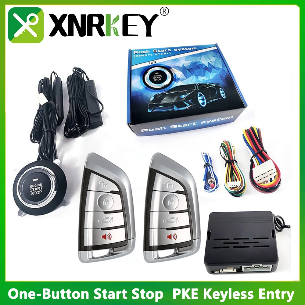 XRNKEY Car Engine Ignition Start Stop Button System Keyless Entry Push Start System Car Alarm with Remote Starter Car Accesso