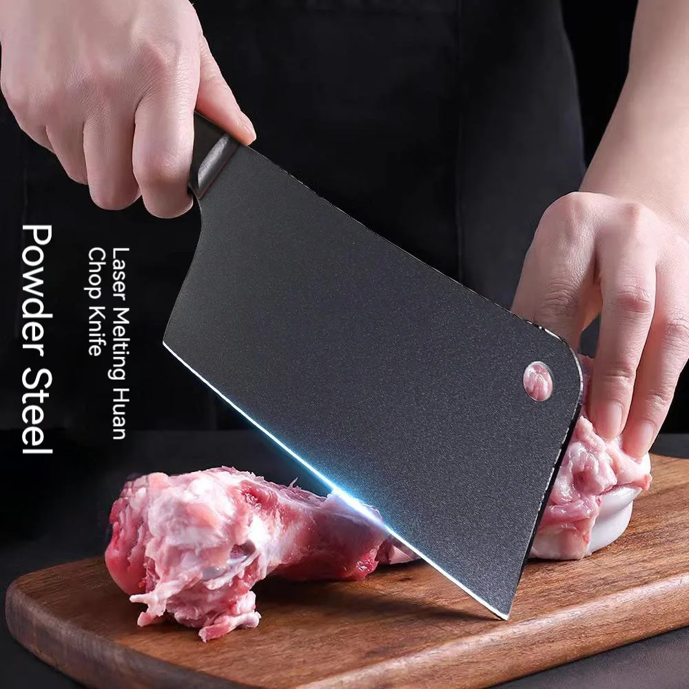 

7.5 Inch Chopper Knife Tungsten Powder Steel Blade Sharp Chefs Cleaver Hatchet Kitchen Knives Ebony Handle Bone Poultry Tools