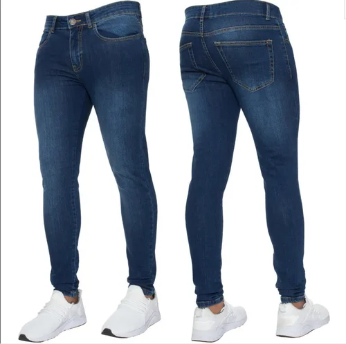 Imagen 2 del producto Pantalones vaqueros informales de negocios para hombre, pantalones vaqueros elásticos, clásicos, negros, cielo, azul, gris, rectos, ropa de marca de moda para trabajo, primavera y otoño