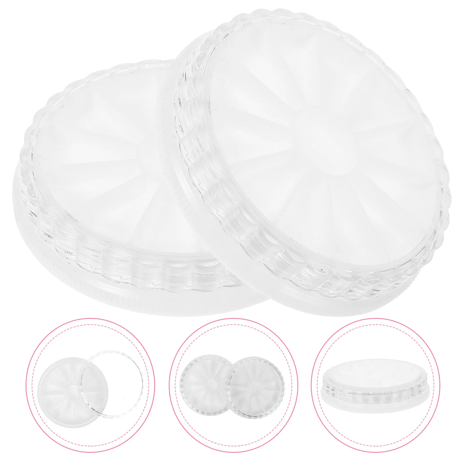 Caja organizadora para decoración de uñas, contenedor de almacenamiento práctico y seguro de plástico para gemas, dijes, decoración artesanal, uso en salón en casa, 2 uds.